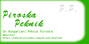 piroska peknik business card